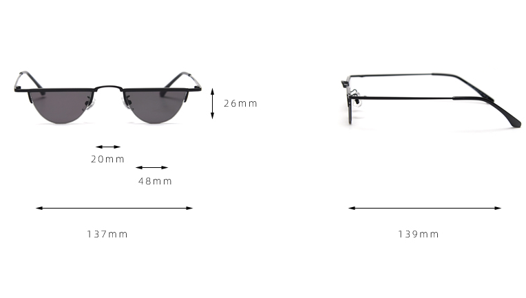 semi rimless sunglasses for women, customized