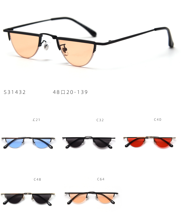 semi rimless sunglasses for women, no MOQ