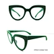 Green Frame Ladies Eye-cat Sunglasses