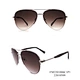 Semi-Rimless Metal Frame Aviator Sunglasses