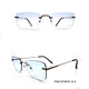 Men's Rimless Rectangle Sunglasses