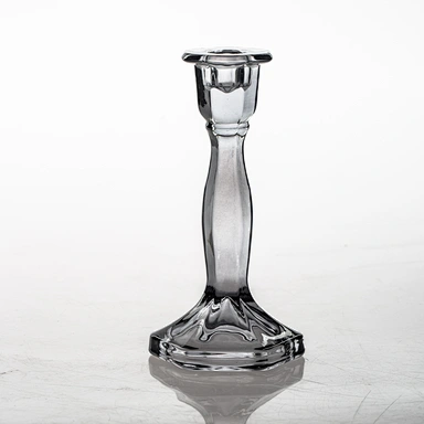 Customize Middle Size Empty Smokey Grey Glass Candle Holder Candle Stick Container For Household Candle