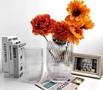 Middle Size Clear Color Mouth Blown Glass Bottle For Flowers Clear Glass Vase For Home & Wedding Decoration