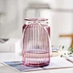Wholesale Art Machine Modern Made Pink Vertical Stripes Decor Flower Tall Cylinder Vases Glass