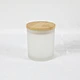 New Arrivals Empty Frosted White Glass Candle Container With Wooden Lid For Candle Making Glass Candle Jars