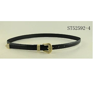 Diamond-bordered Buckle With PU Belt