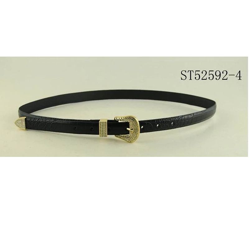 Diamond-bordered Buckle With PU Belt