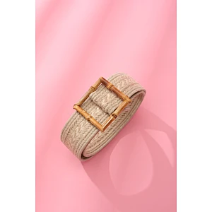 Ladies' belt with cord and bamboo buckle