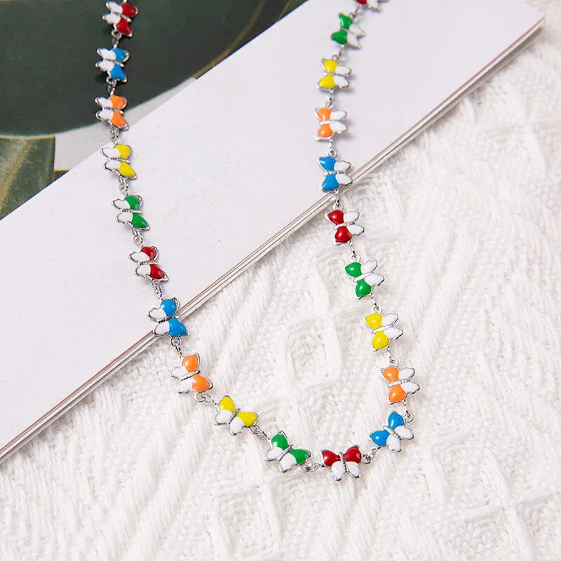 Butterfly stainless steel necklace