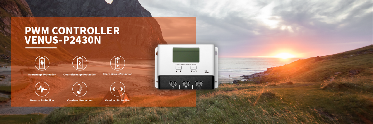 Régulateur Solaire PWM 30A - 12V/24V - Compatible Batteries Li-ion/LFP - Étanche IP67 - Connectivité APP