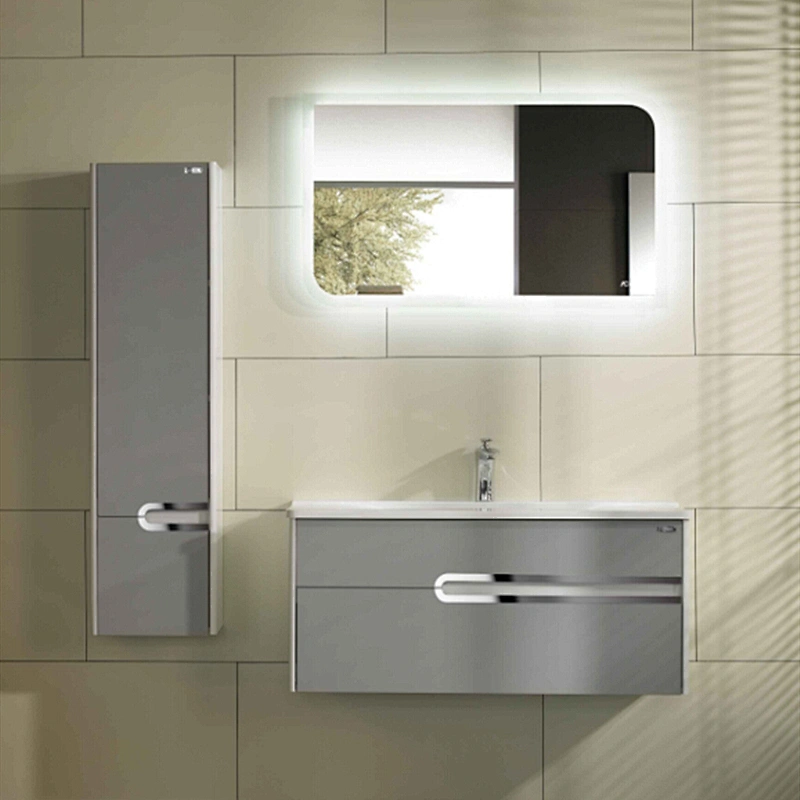 SM1090 LED modern gray PVC bathroom vanity