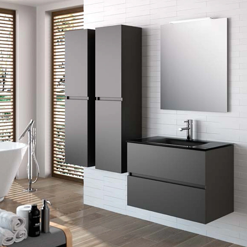 SM1098 800*460mm black glass basin BESTA bathroom vanity