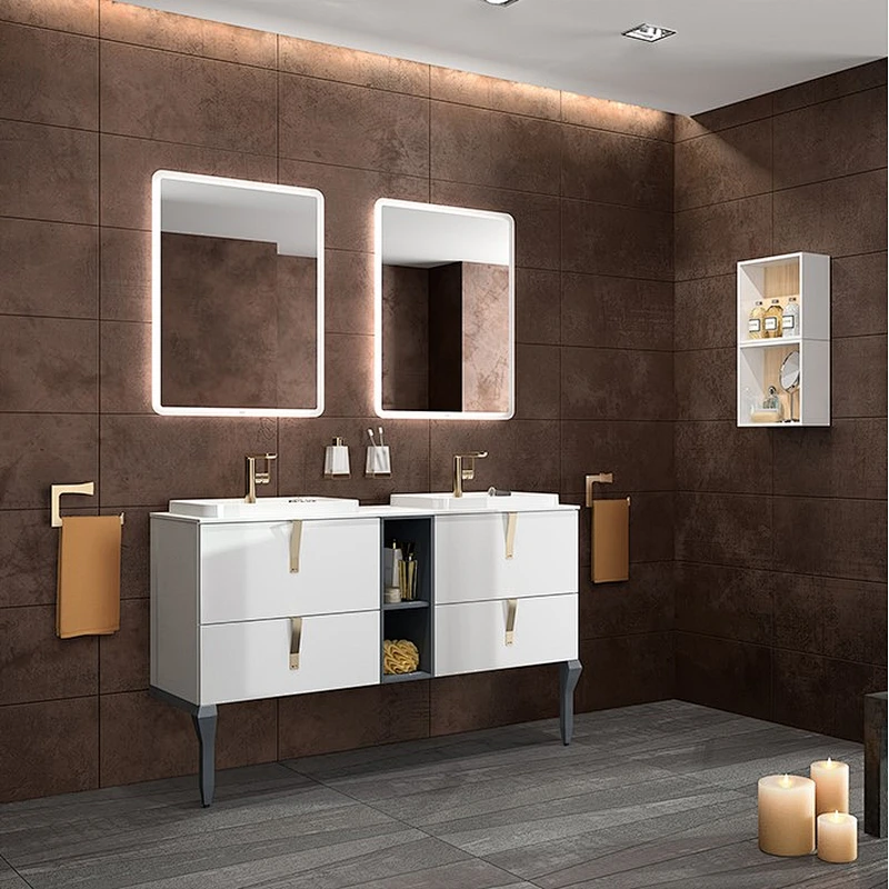 Double basin 1500*480mm bathroom cabinet --Lisa 01
