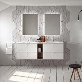 Double basin 1500*480mm bathroom cabinet --Lisa 01