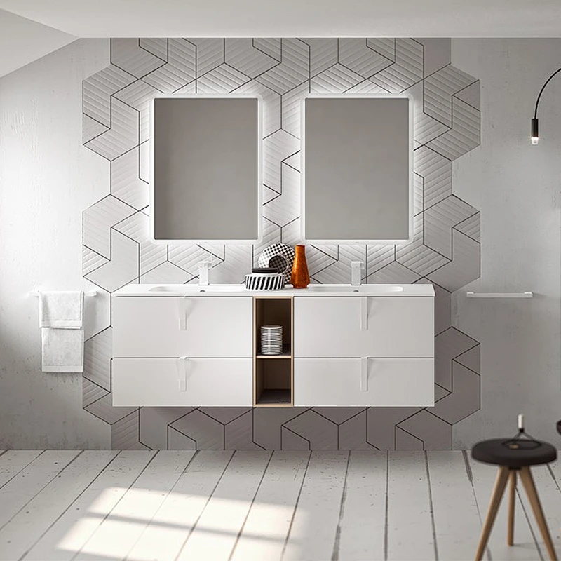 Double basin 1500*480mm bathroom cabinet --Lisa 01