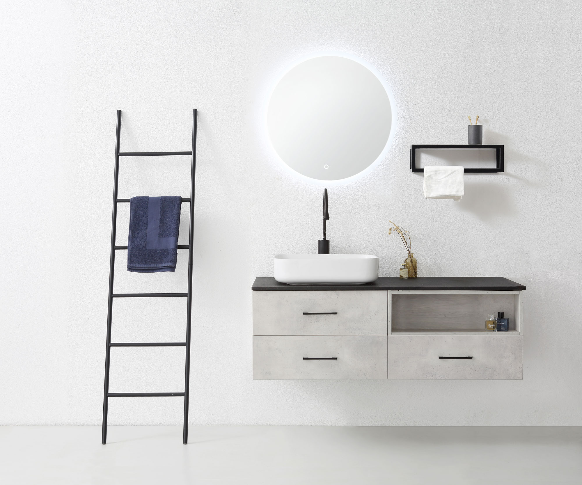 Oliver 02 1200*460mm light grey bathroom vanity