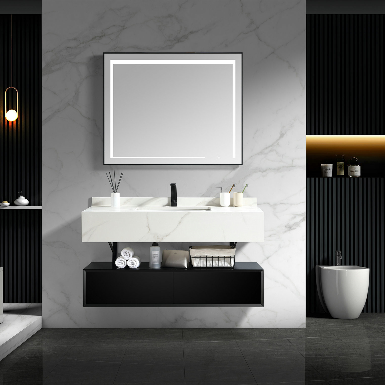 slate board bathroom cabinet