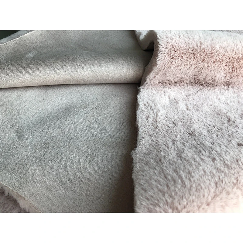 Rubbit fur bonded suede