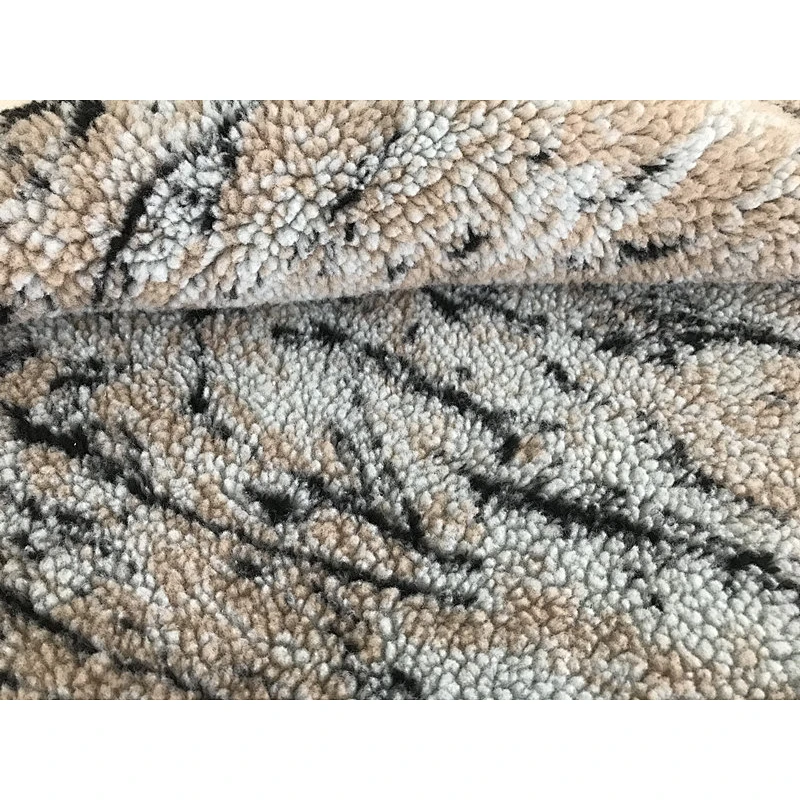 Tie Dyed Big particle Print Shearling Fur