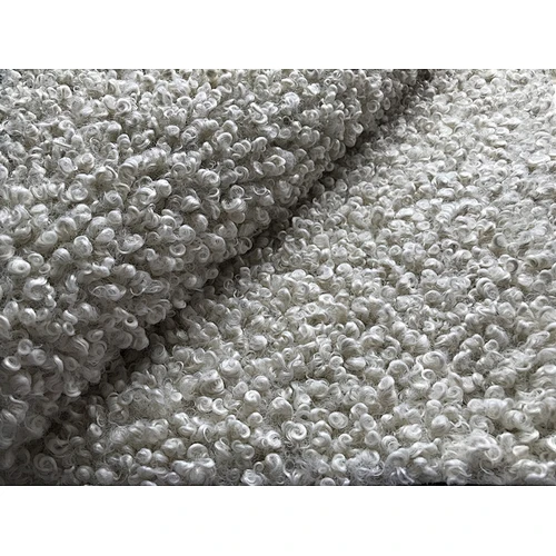Foiled Suede Bonded With Curly Fur Shinny Fabric