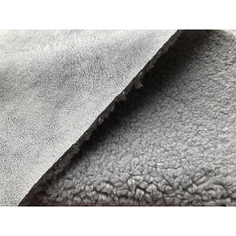 Foil Suede bonded with Sherpa