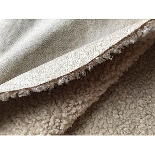 Hami melon Pattern suede bonded with curly fur