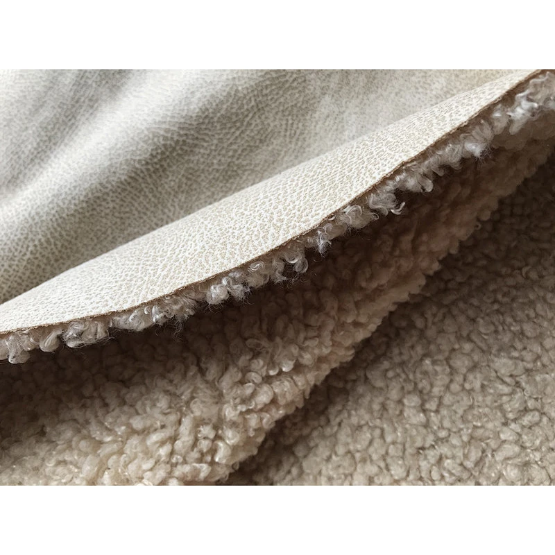 Hami melon Pattern suede bonded with curly fur