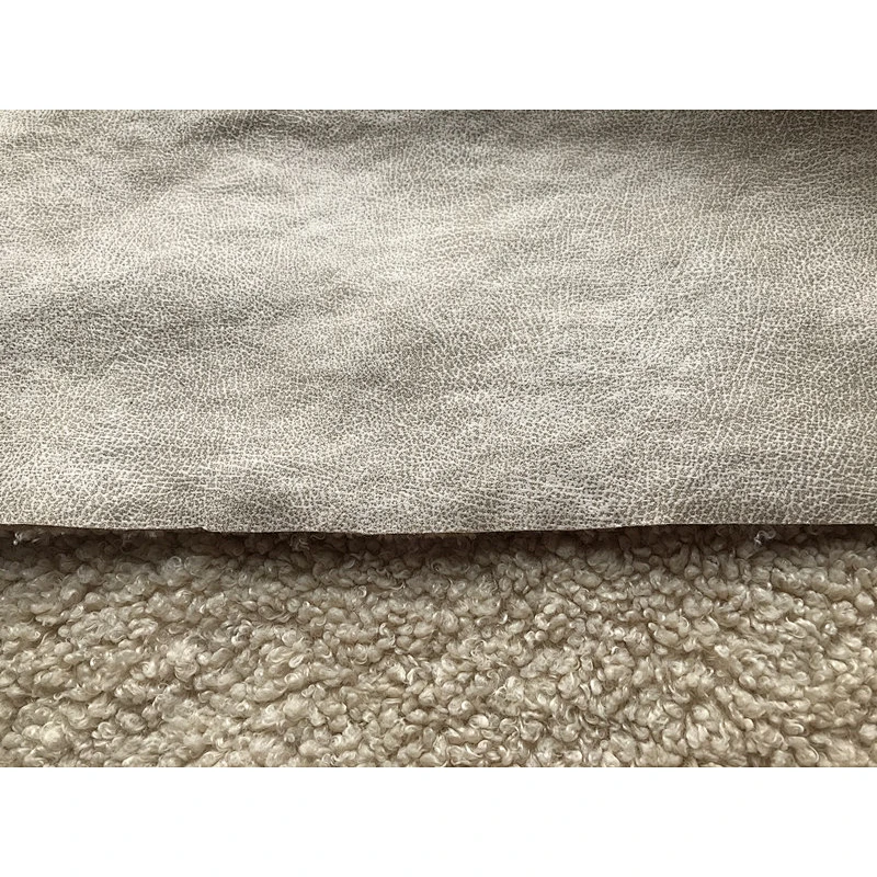 Hami melon Pattern suede bonded with curly fur