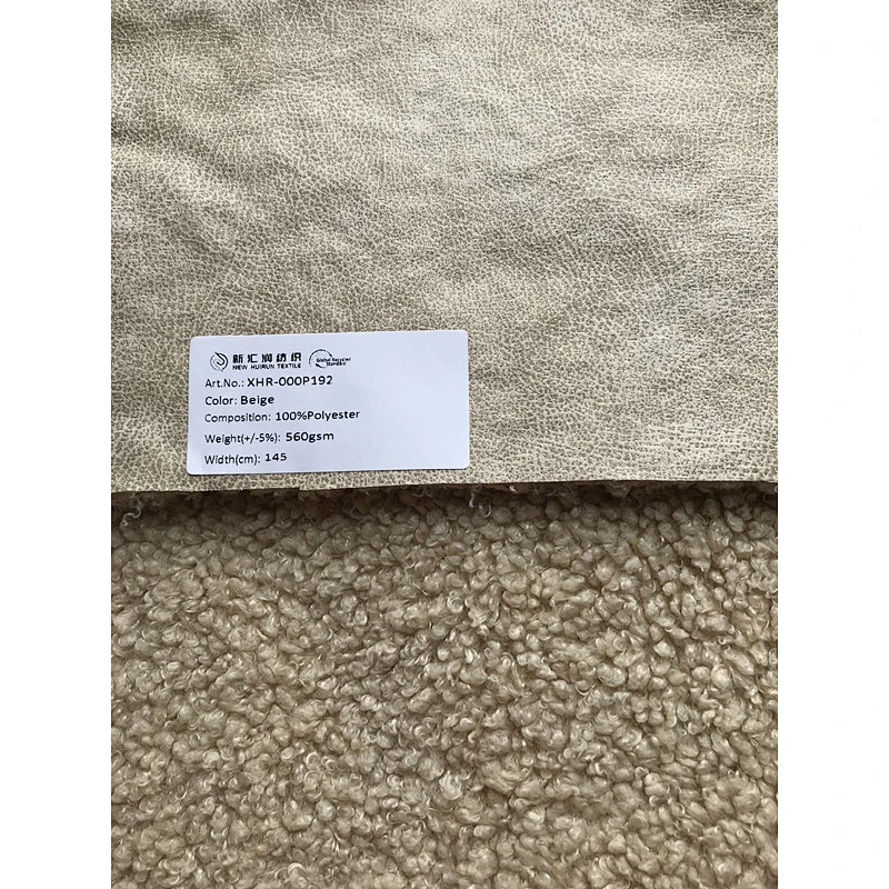 Hami melon Pattern suede bonded with curly fur