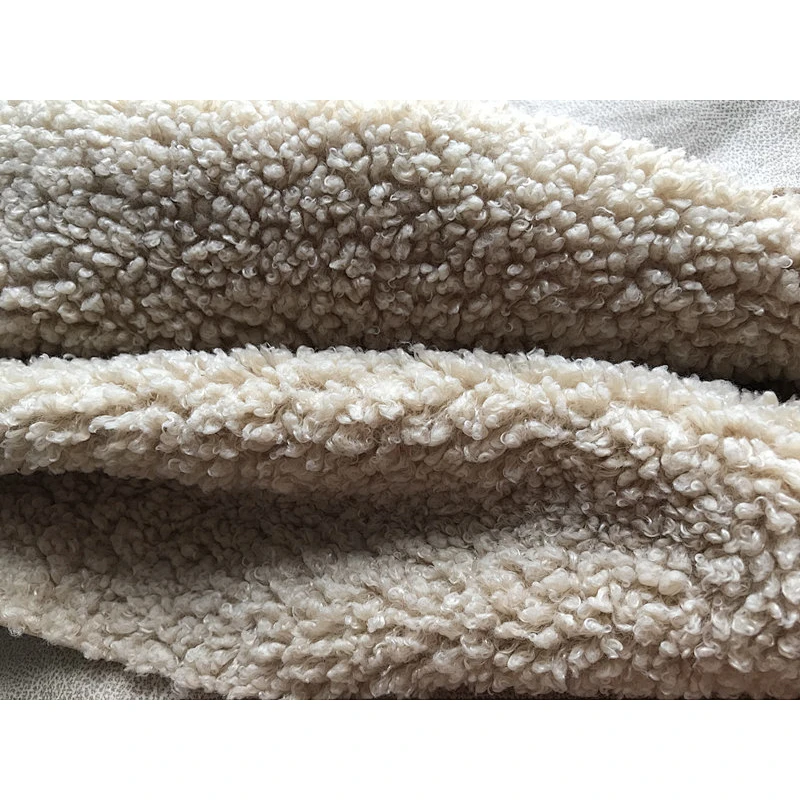 Hami melon Pattern suede bonded with curly fur