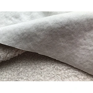 Soft suede bonded with curly plush fur