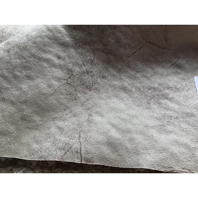 Soft foiled suede bonded with fur