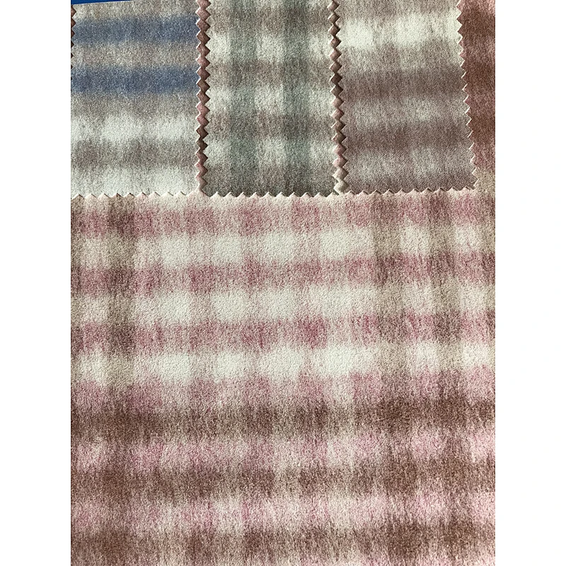 Woolen printing effect scuba suede