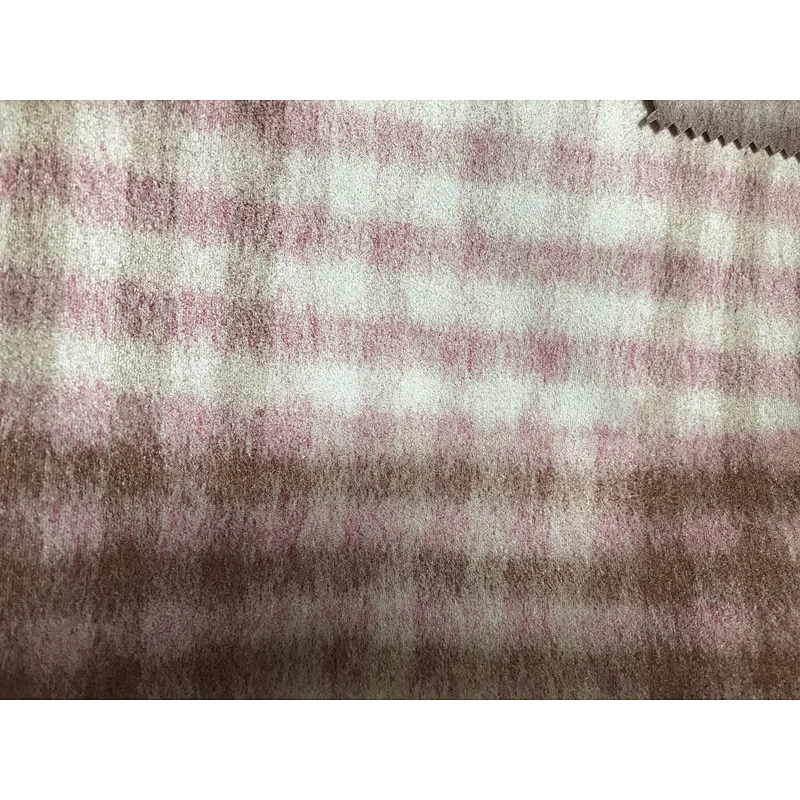 Woolen printing effect scuba suede