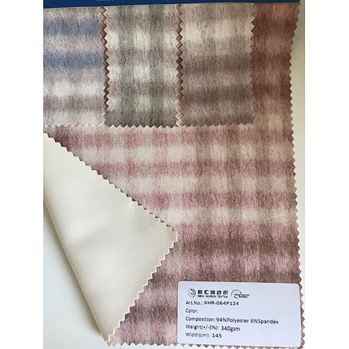 Woolen printing effect scuba suede