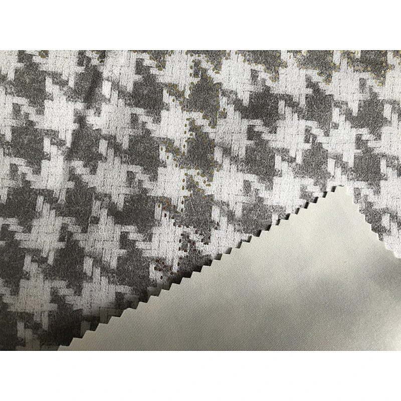 Scuba suede printing & stamping for woman coat