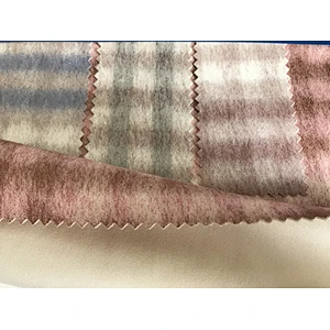 Woolen printing effect scuba suede