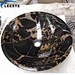 Bathroom decoration round marble sinks Evergreen and golden flower marble basin