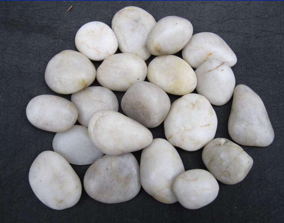 A grade polished white pebble