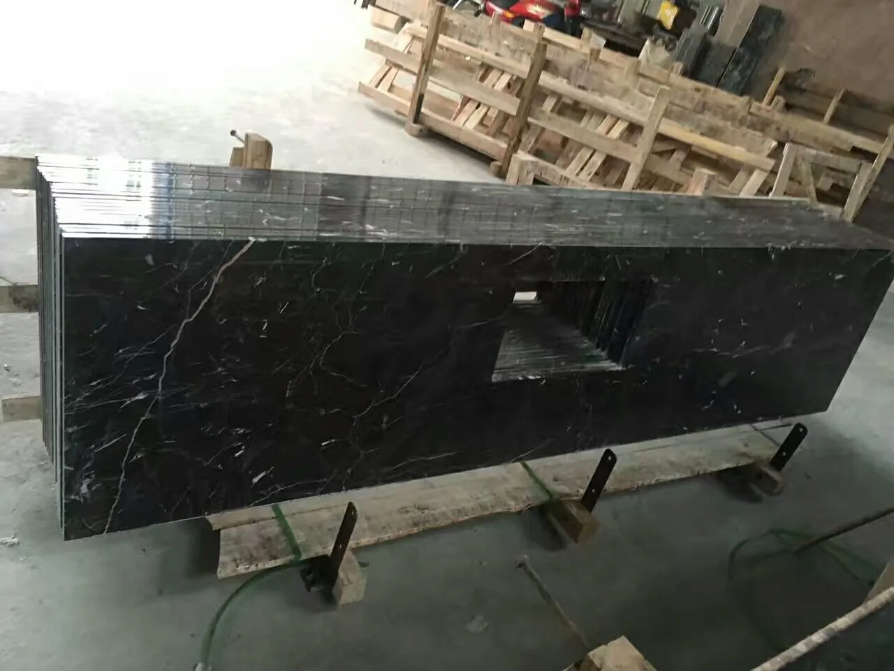 Interior decoration dark emperador brown marble tiles