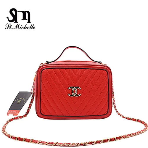 Red Color Embroidered cross body bags