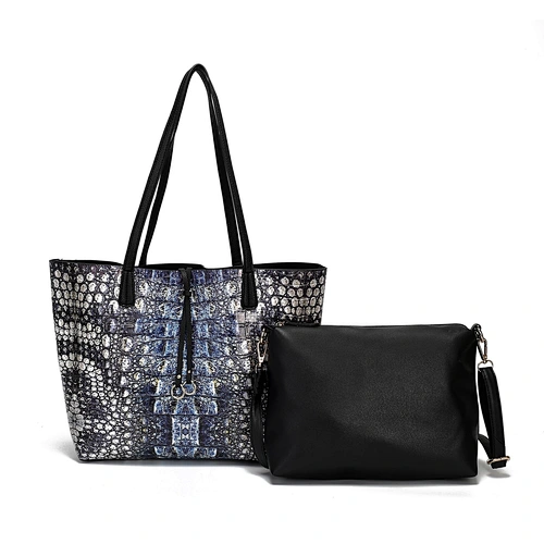 2020 newest branded fashion custom luxury ladies handbag lady 2Pieces pu leather tote bags set