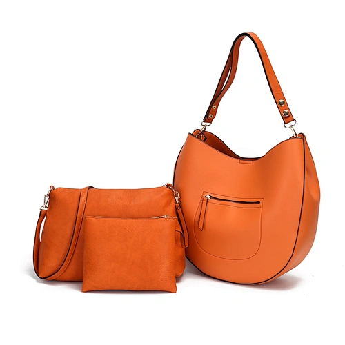 2018 newest branded fashion ladies handbag 3 Pieces pu leather tote bags set