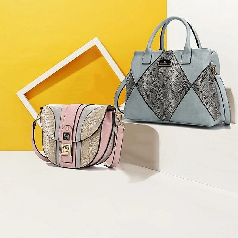 2020 OEM branded lady fashion snake  pu leather lady handbags collection