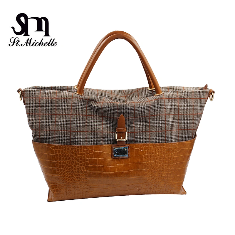 Women Custom PU Leather Handbag Tote Bag