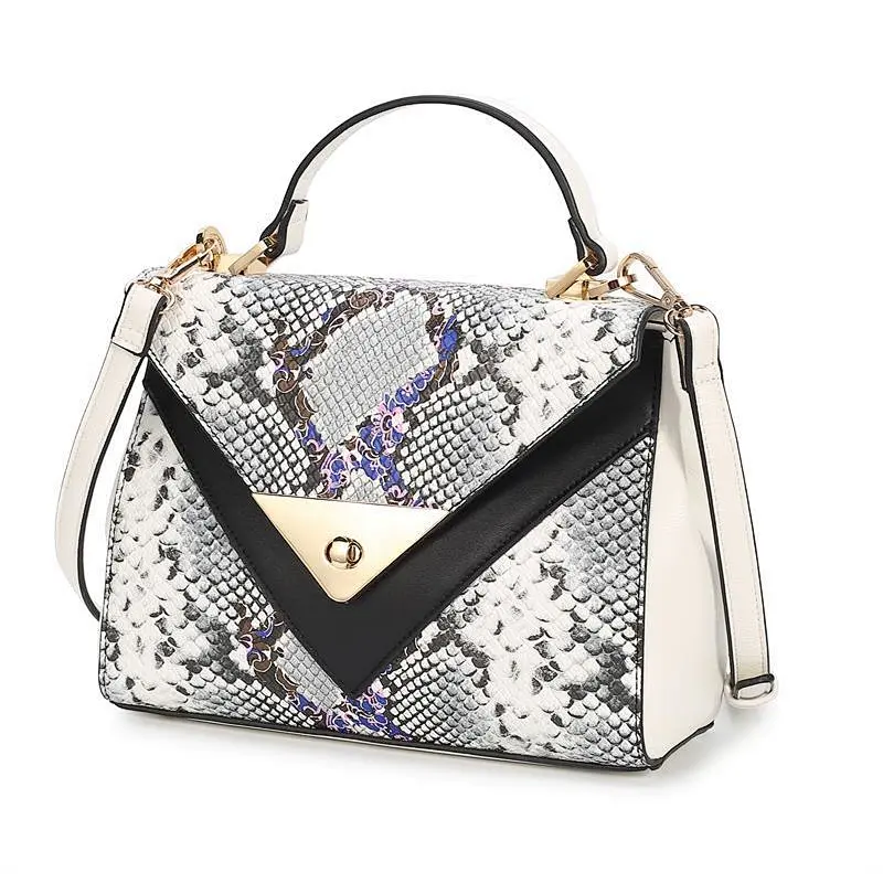 Snake Print Shoulder Bag Square Messenger Bag
