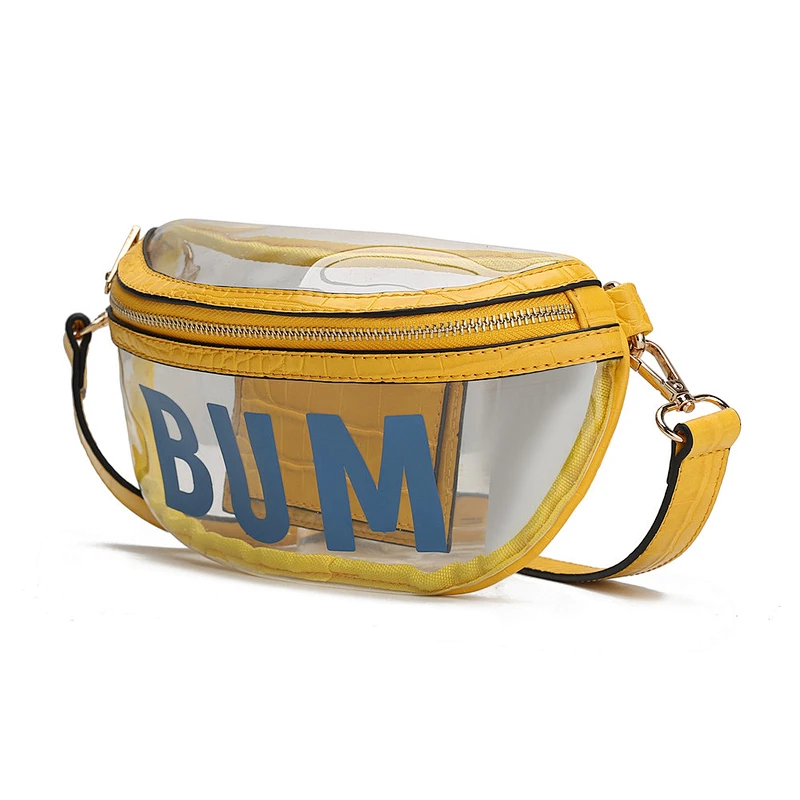 Factory supply fashion running transparent crossbody waist bag for girls