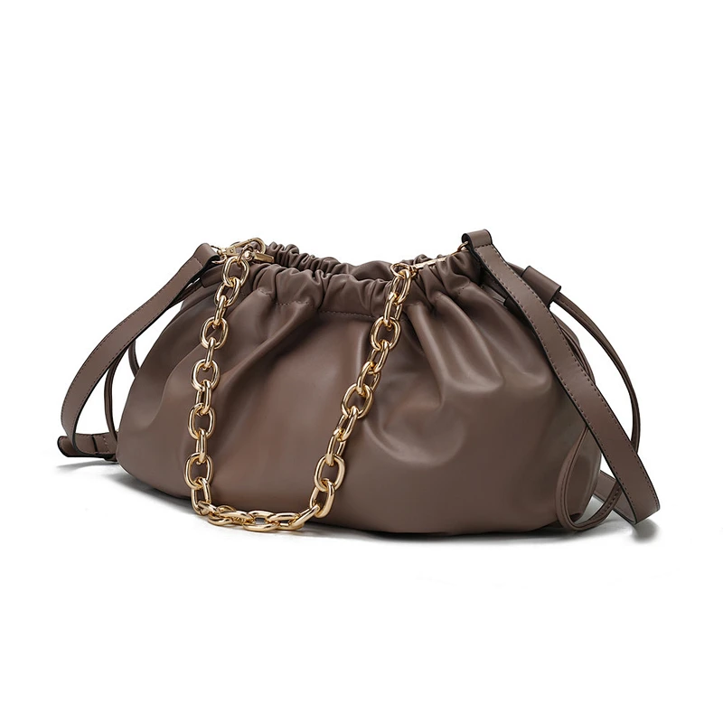 Newest Ins Solid Color Soft Pu Leather Trendy Clutch Bag , Korea Fashion Cloud Women Lady Clutch Purse Handbag