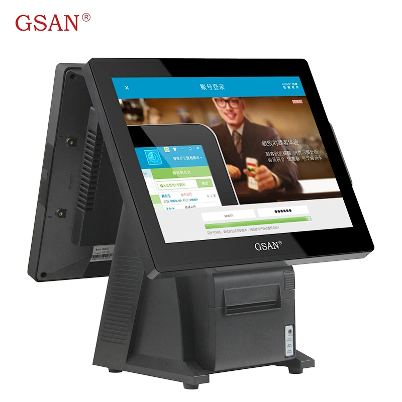 15''INCH touch screen all in one pos system dual screen pos system from ...