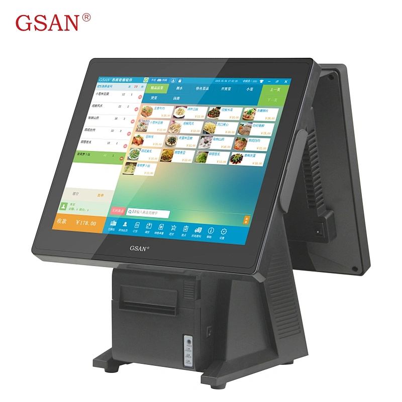 15''INCH touch screen all in one pos system dual screen pos system from ...
